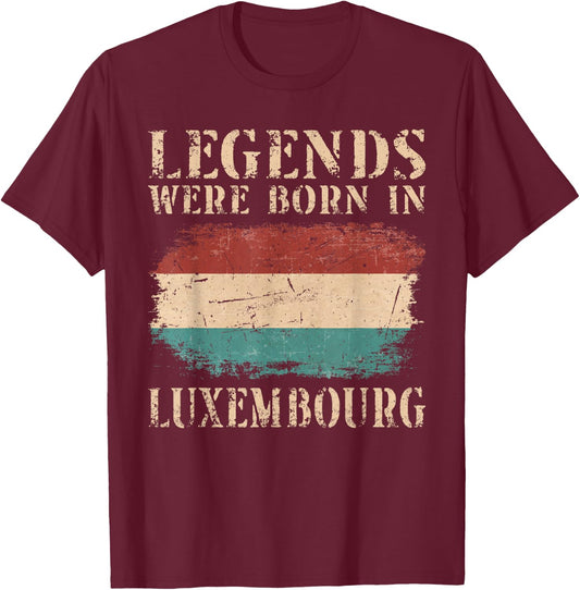 Vintage Design Luxembourg Flag , black, s T-Shirt - T-Shirt | Maroon