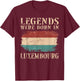 Vintage Design Luxembourg Flag , black, s T-Shirt - T-Shirt | Maroon