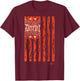 Vintage Detroit Baseball Flag with Tiger Stripes T-Shirt - T-Shirt | Maroon