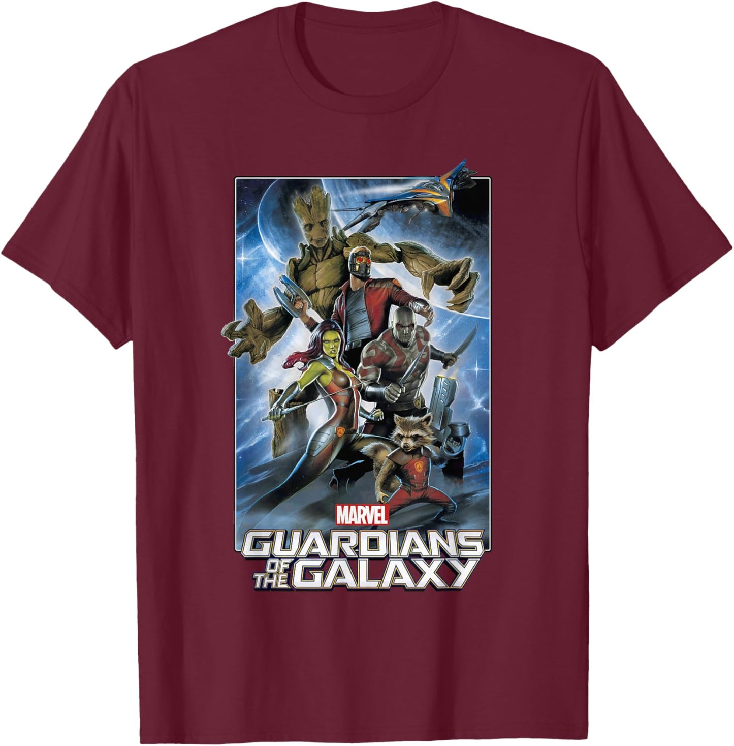 Marvel Guardians of The Galaxy Group Poster Graphic T-Shirt - T-Shirt | Maroon