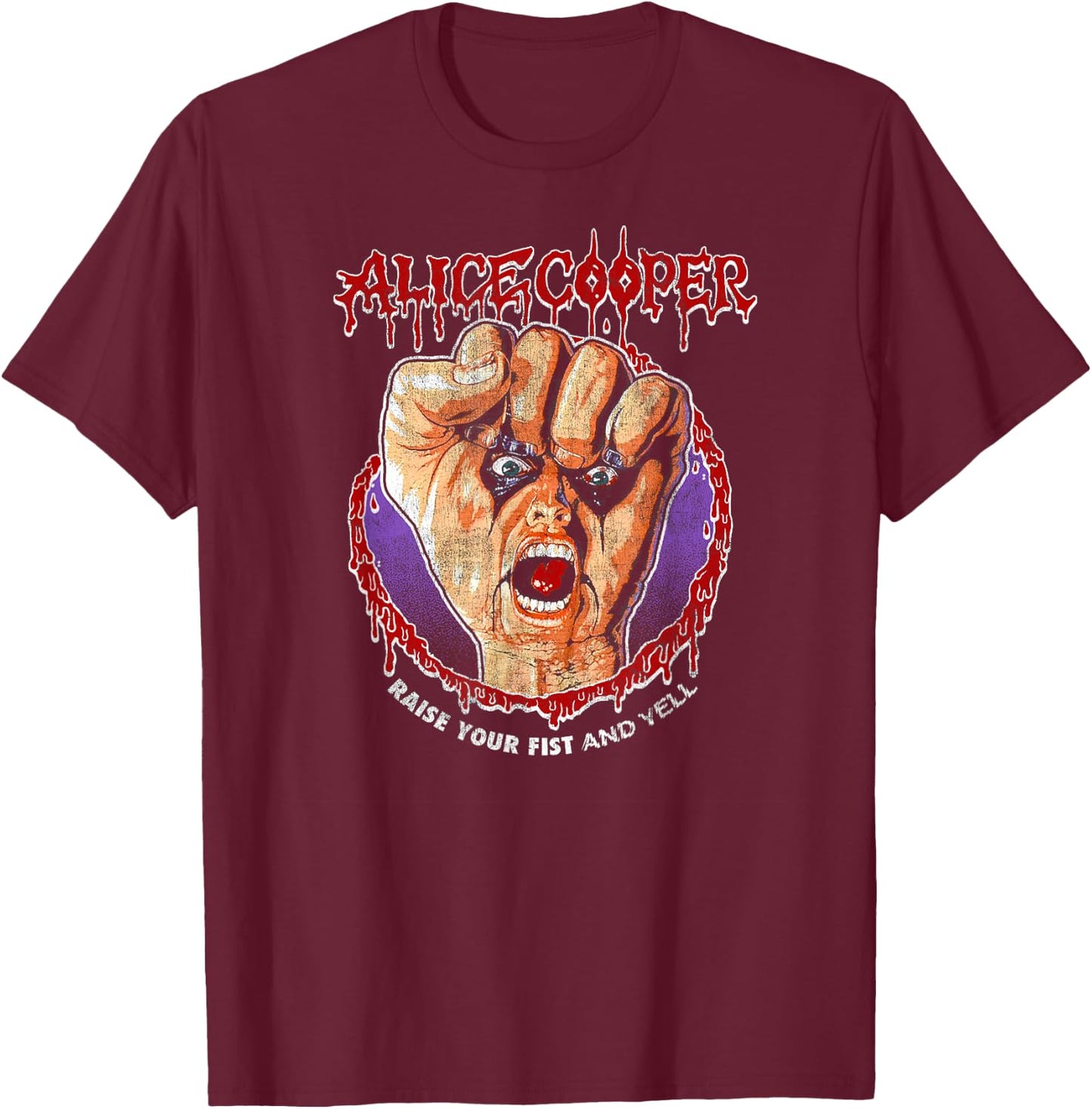 Alice Cooper – Raise Your Fist Vignette , Black, S T-Shirt - T-Shirt | Maroon