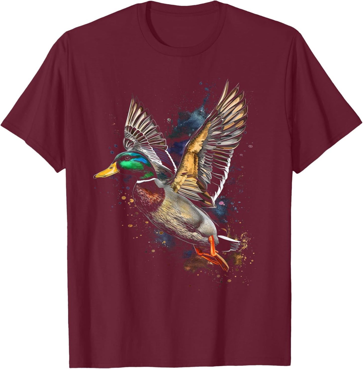 Duck Hunting Waterfowl Mallard Duck Hunter , Black, S T-Shirt - T-Shirt | Maroon