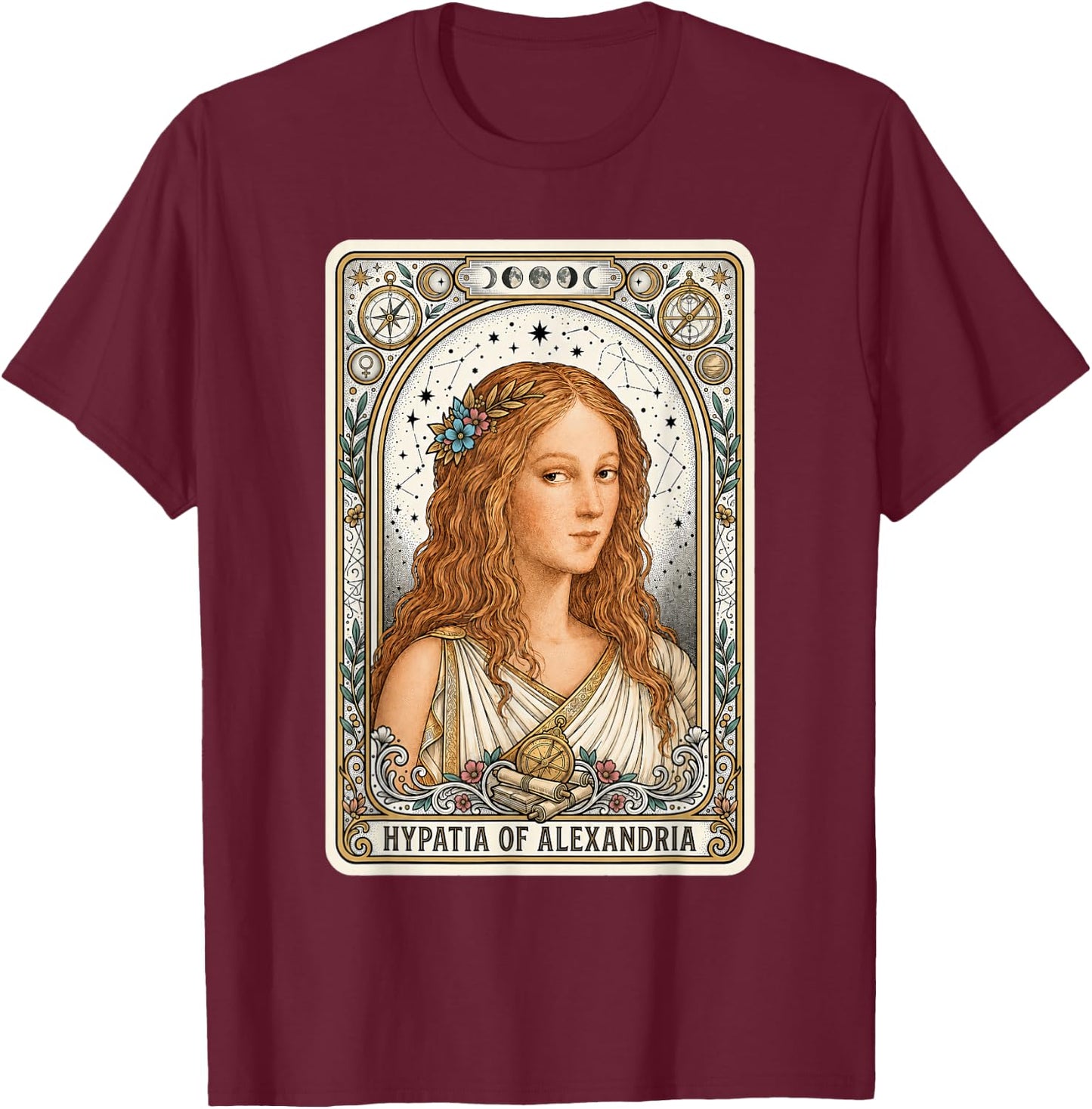 Hypatia of Alexandria T-Shirt - T-Shirt | Maroon