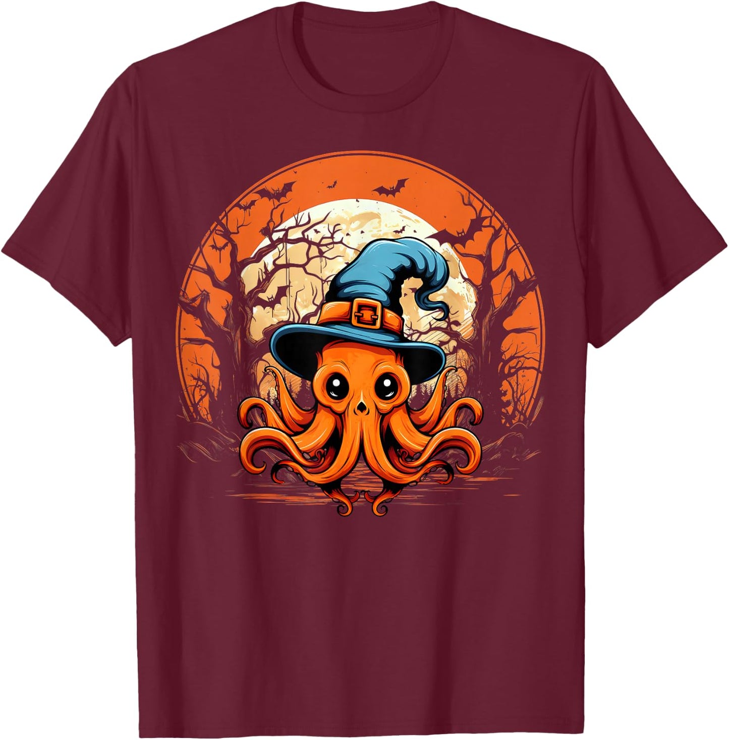 Octopus Lover - Octopus Halloween Spooky Ghost Costume Style T-Shirt - T-Shirt | Maroon