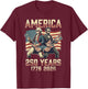 George Washington Abe Lincoln 250 Anniversary USA 250th T-Shirt - T-Shirt | Maroon