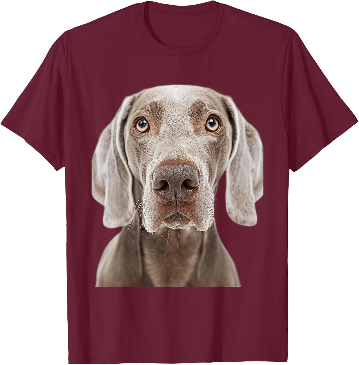 Weimaraner , Black, S T-Shirt - T-Shirt | Maroon