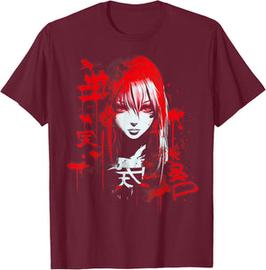 Anime Goth Girl Aesthetic Dark Pastel Edgy Manga , black T-Shirt - T-Shirt | Maroon