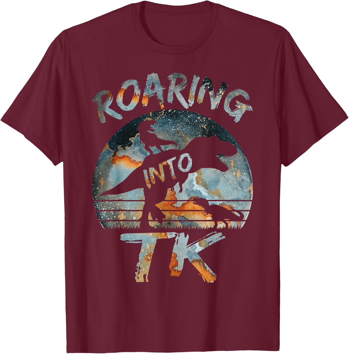 Roaring into TK Back To School Dinossaur TK T Rex Boys T-Shirt - T-Shirt | Maroon