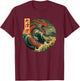 Japanischer Drache Die große Welle vor Kanagawa Kanji Japan Kunst T-Shirt - T-Shirt | Maroon