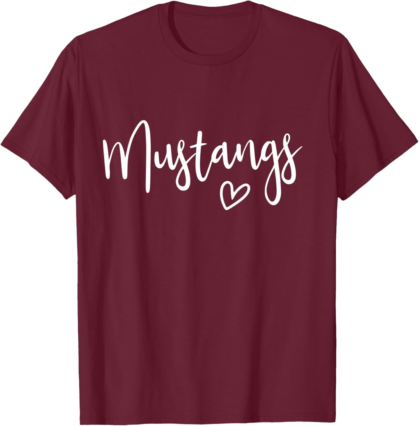 Team Spirit School Mascot Co. Women's Mustangs T-Shirt - T-Shirt | Maroon