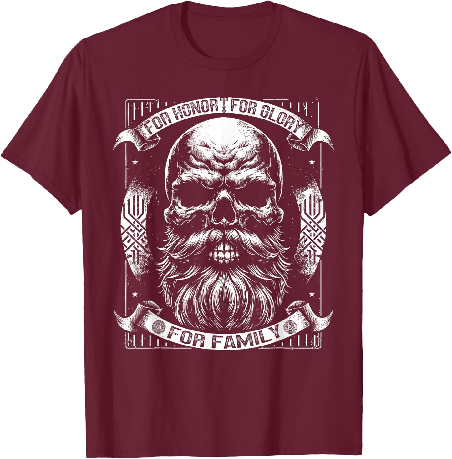 Wikinger Spruch, Honor Glory Family, Germanen Viking T-Shirt - T-Shirt | Maroon
