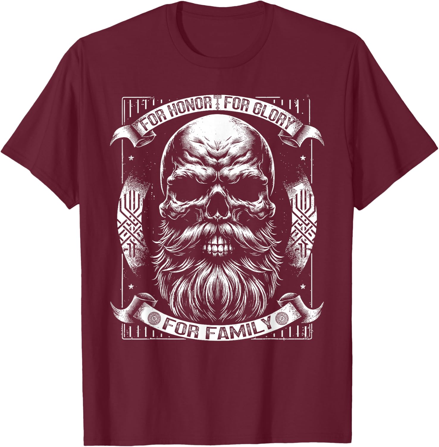 Wikinger Spruch, Honor Glory Family, Germanen Viking T-Shirt - T-Shirt | Maroon