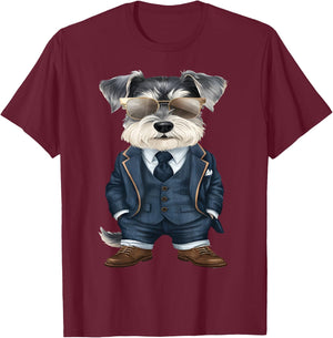 Men Woman Miniature Schnauzer Suit Miniature Schnauzer T-Shirt - T-Shirt | Maroon