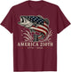 250 Years America 1776 2026 Fishing USA Flag 250th Birthday T-Shirt - T-Shirt | Maroon