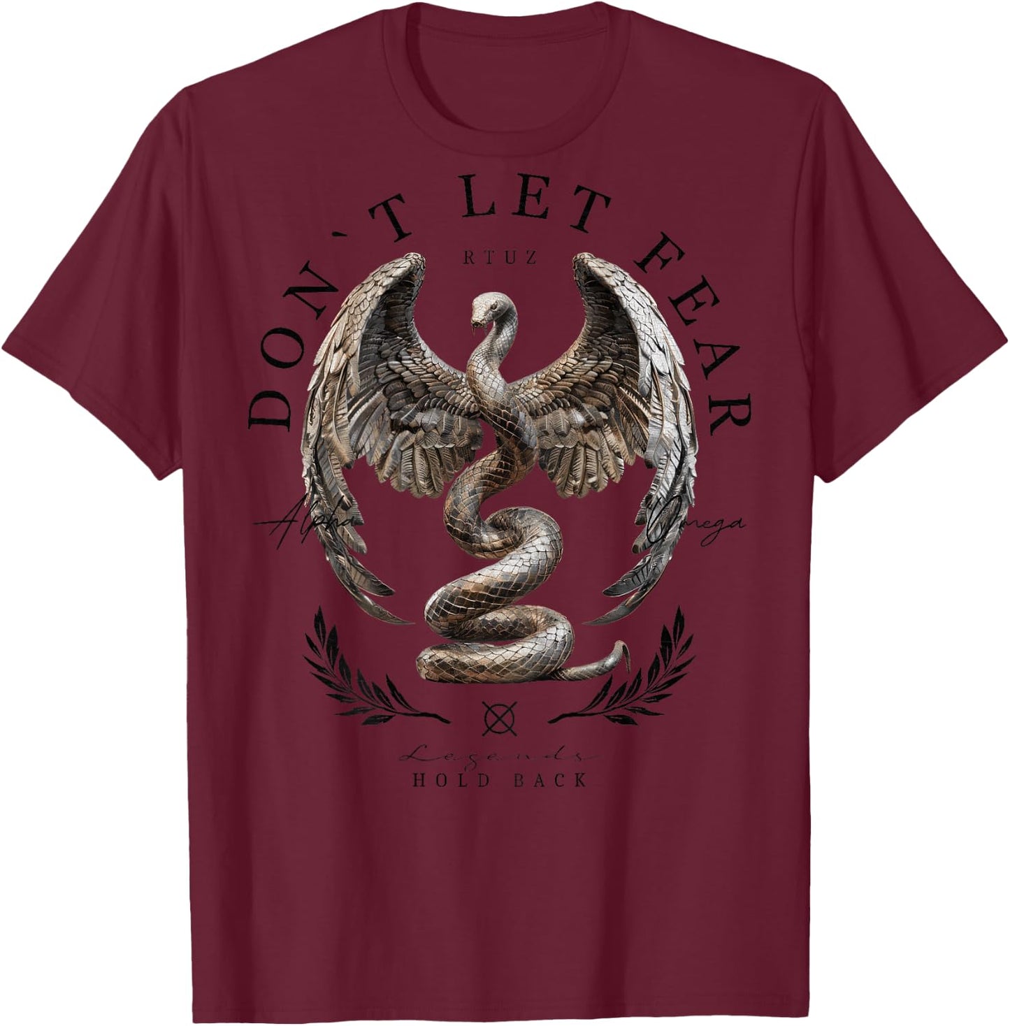 Hip Hop Vintage Edgy Snake Y2K Backprint Streetwear Schlange T-Shirt - T-Shirt | Maroon