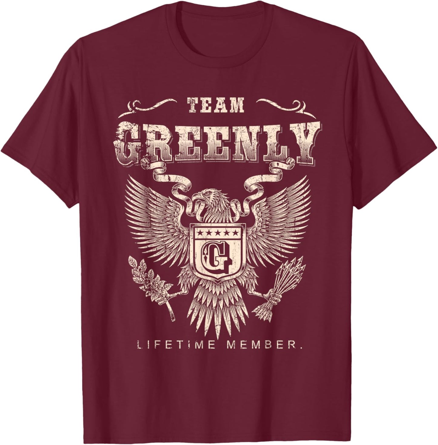 Team Greenly Lifetime Member - Greenly Name T-Shirt - T-Shirt | Maroon