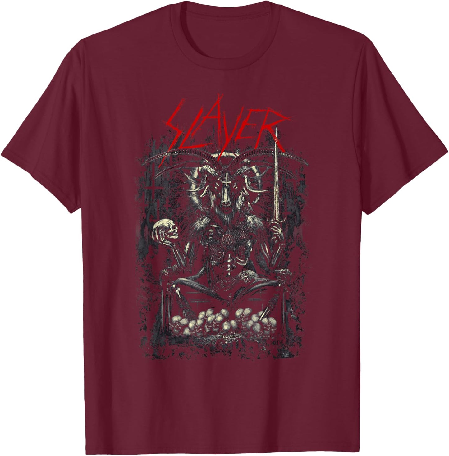 Slayer Reigning Goat Re-Color T-Shirt - T-Shirt | Maroon