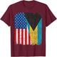 Bahamian American Flag Half USA Bahamas Root Proud Kids Men T-Shirt - T-Shirt | Maroon