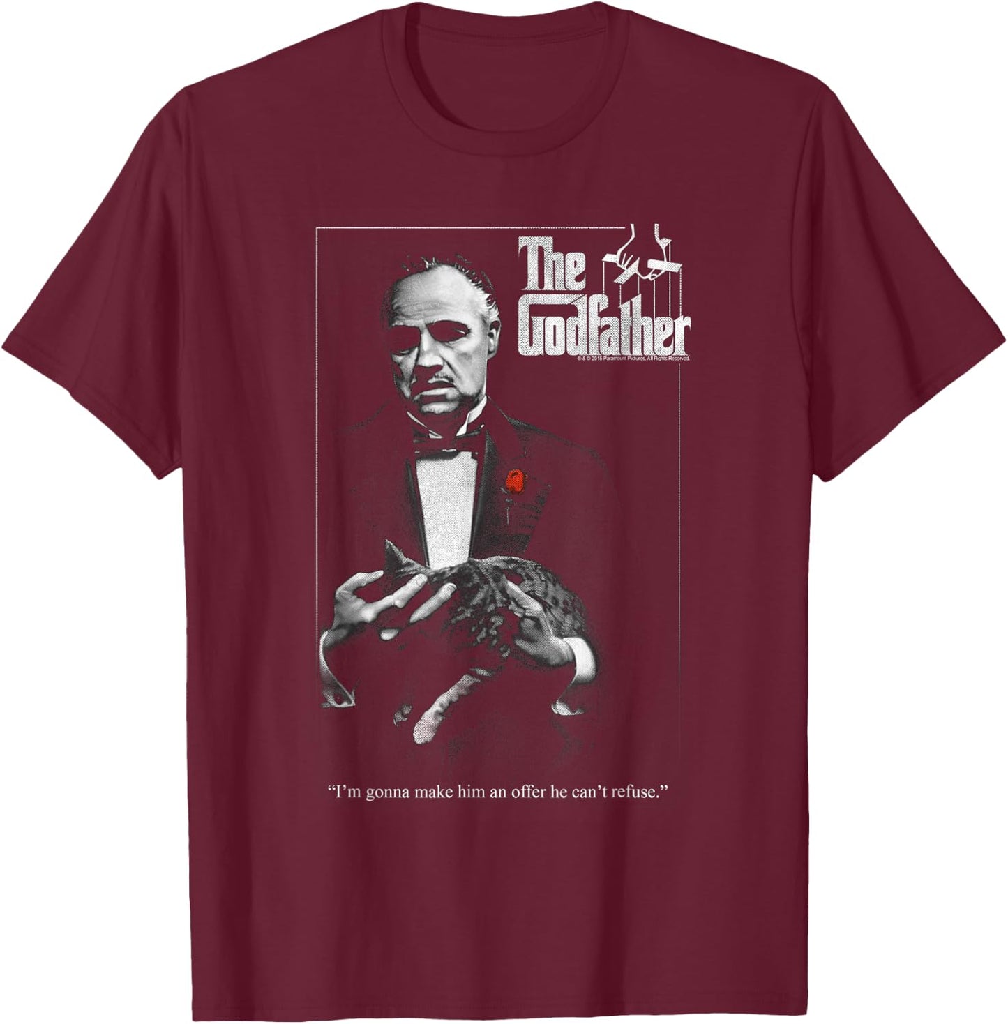 The Godfather Poster , black T-Shirt - T-Shirt | Maroon