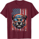 Patriotic Border Terrier Dog Lover US Flag Independence Day Women Kids T-Shirt - T-Shirt | Maroon