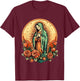 Our Lady of Guadalupe Sant Mary for Christians, Catholics , Black, S T-Shirt - T-Shirt | Maroon