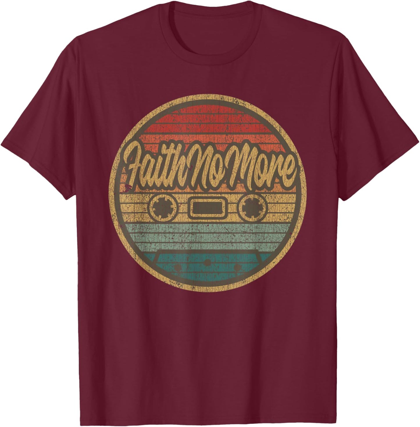 Vintage Faith No More Kassette Retro Circle Musiker T-Shirt - T-Shirt | Maroon