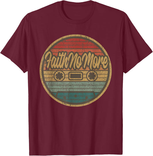Vintage Faith No More Kassette Retro Circle Musiker T-Shirt - T-Shirt | Maroon
