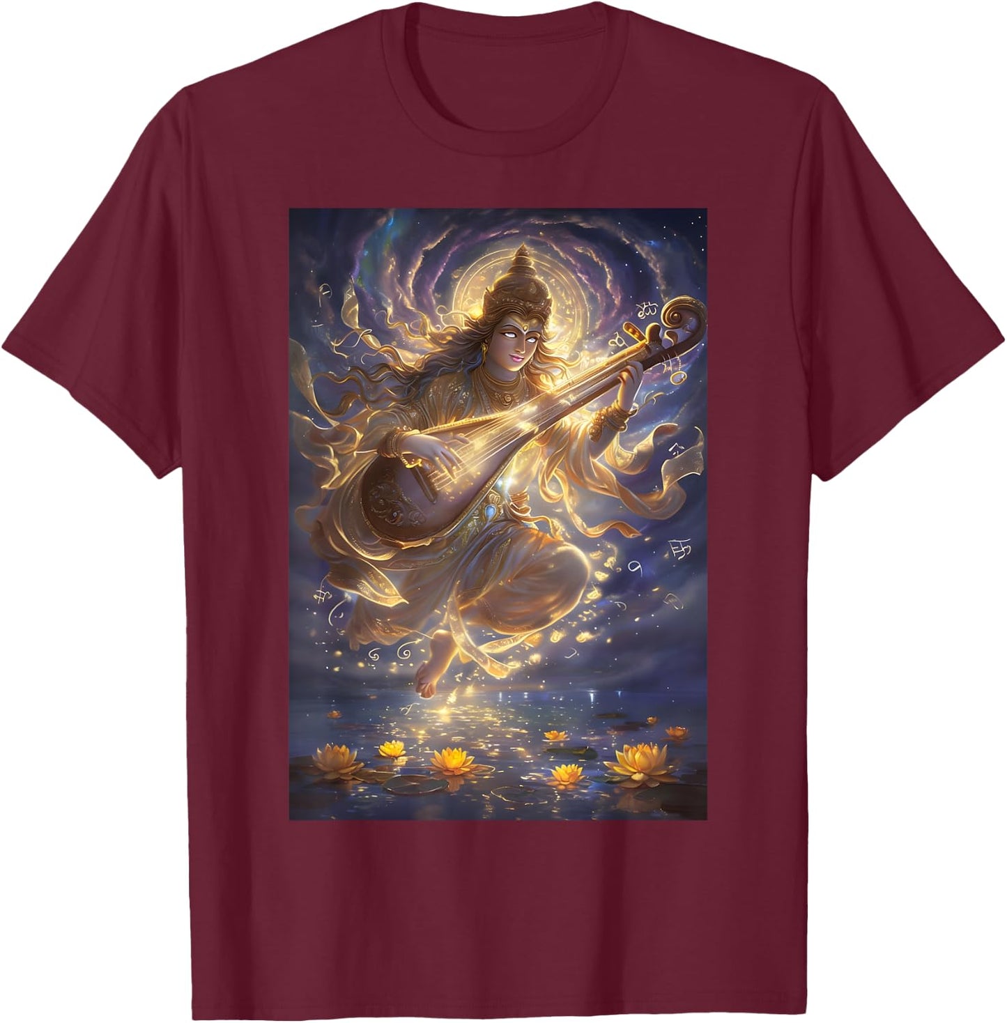 Saraswati Mythology India T-Shirt - T-Shirt | Maroon