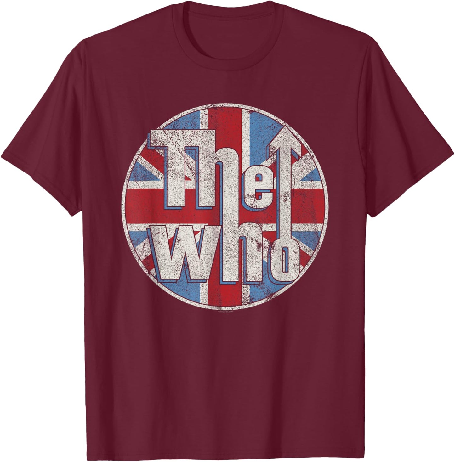 The Who Offizielles Union Jack Circle Logo im Used-Look T-Shirt - T-Shirt | Maroon
