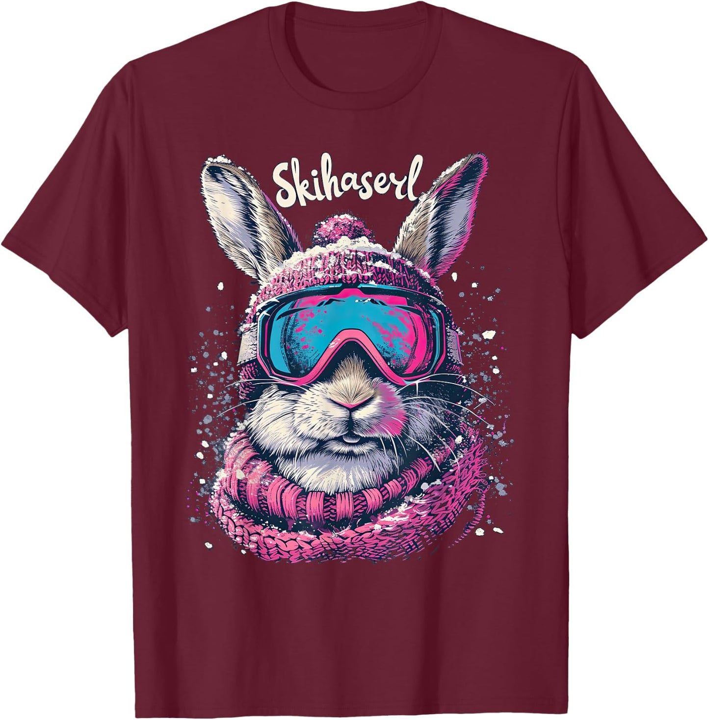 Skihaserl Apres Ski Haserl Skier Winter Women's , black T-Shirt - T-Shirt | Maroon