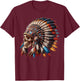 Indian Skull Motorcycle Headdress Indian , Black T-Shirt - T-Shirt | Maroon