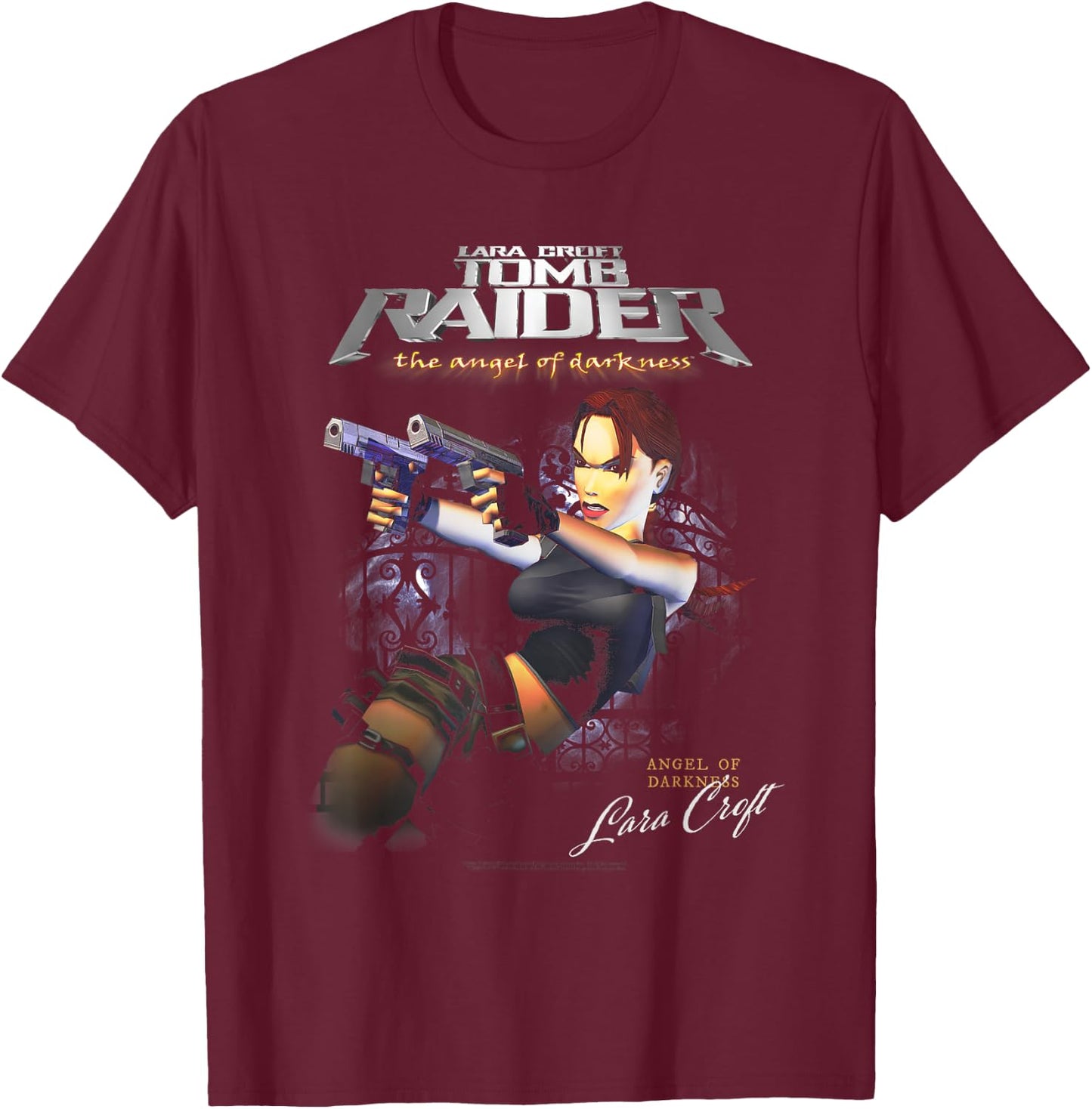 The Angel of Darkness Lara Croft Video Game T-Shirt - T-Shirt | Maroon
