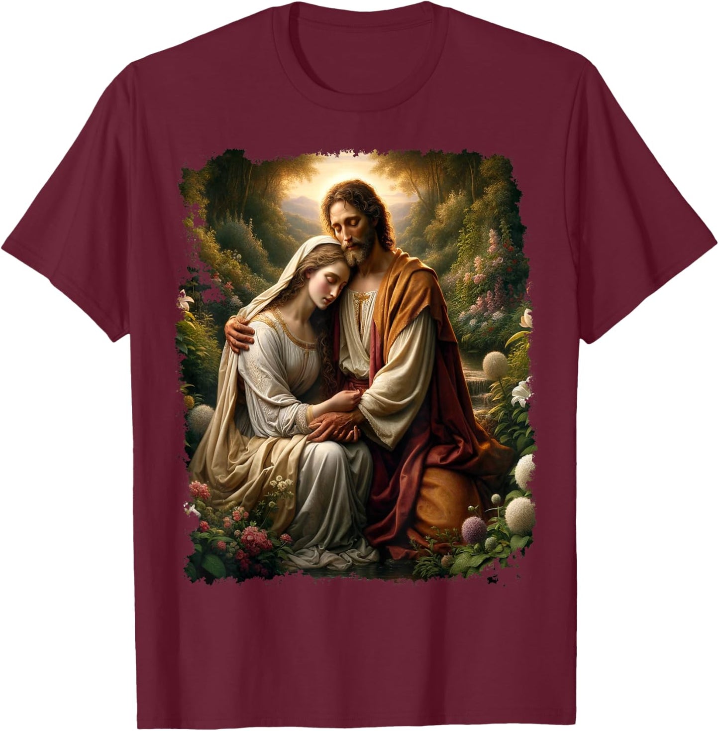 Jesus Christ Mary Magdalene T-Shirt - T-Shirt | Maroon