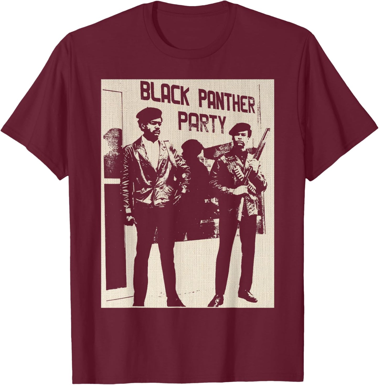 BPP Vintage Black History Self Defense Black Panthers Party Small T-Shirt - T-Shirt | Maroon