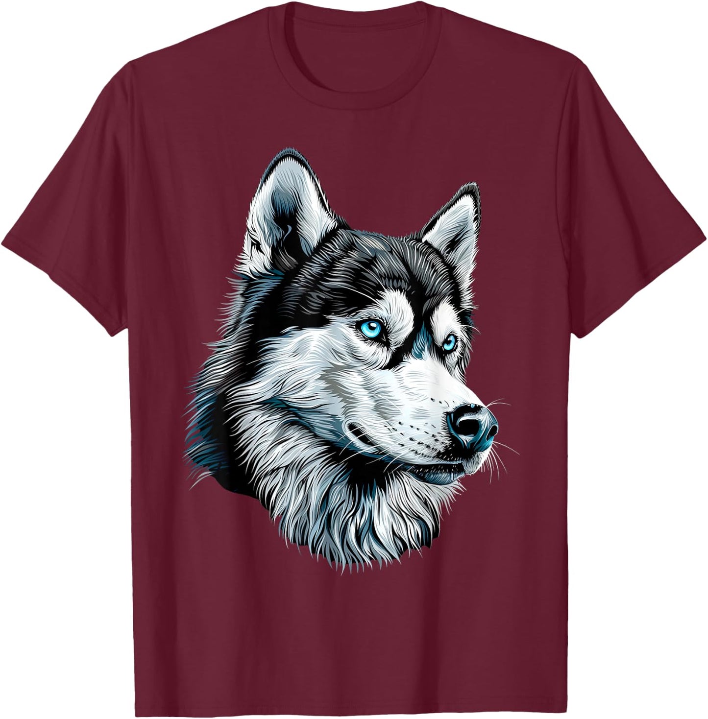 Husky Dog Lover Dog I Love Siberian Huskys , black T-Shirt - T-Shirt | Maroon