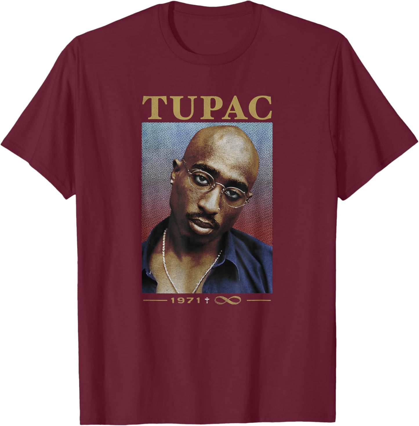 Tupac 71/96 T-Shirt - T-Shirt | Maroon