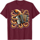 Octopus Playing Accordion Accordionist Accordion Player T-Shirt - T-Shirt | Maroon