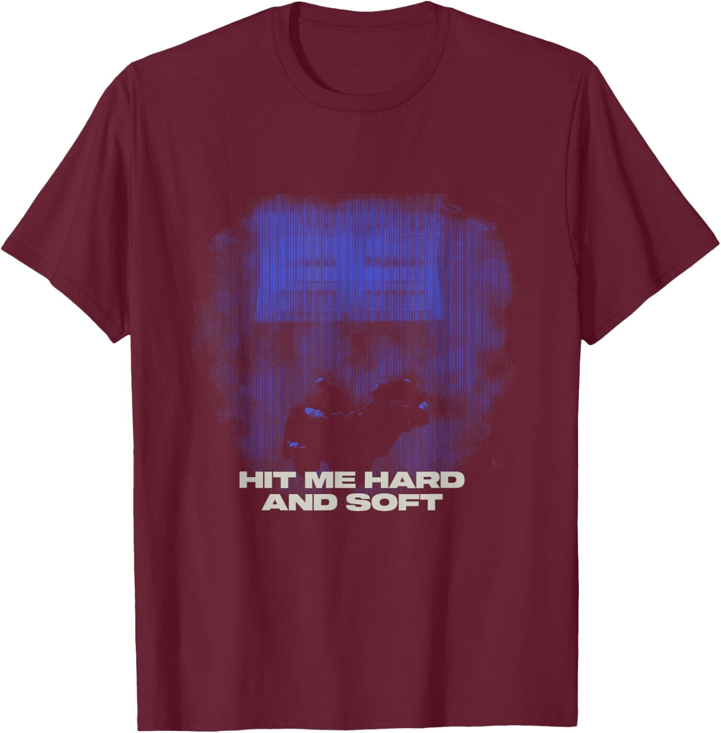 Official Photo Billie Eilish Hit Me Hard and Soft Blue , Black, S T-Shirt - T-Shirt | Maroon