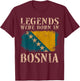 Vintage Design Bosnische Flagge Bosnien T-Shirt - T-Shirt | Maroon
