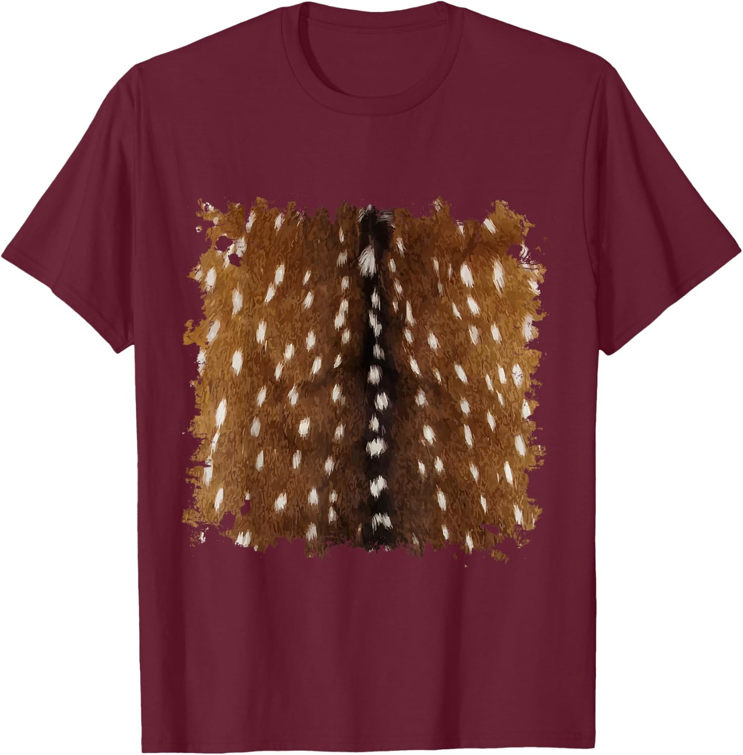 Exotic Axis Deer Hide Print T-Shirt - T-Shirt | Maroon