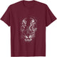 Fearless Eye of The Tiger Face Print Black and White Graphic T-Shirt - T-Shirt | Maroon