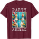 Ducks Face Colorful Farm Animal Party Hat Funny Duck Farming T-Shirt - T-Shirt | Maroon