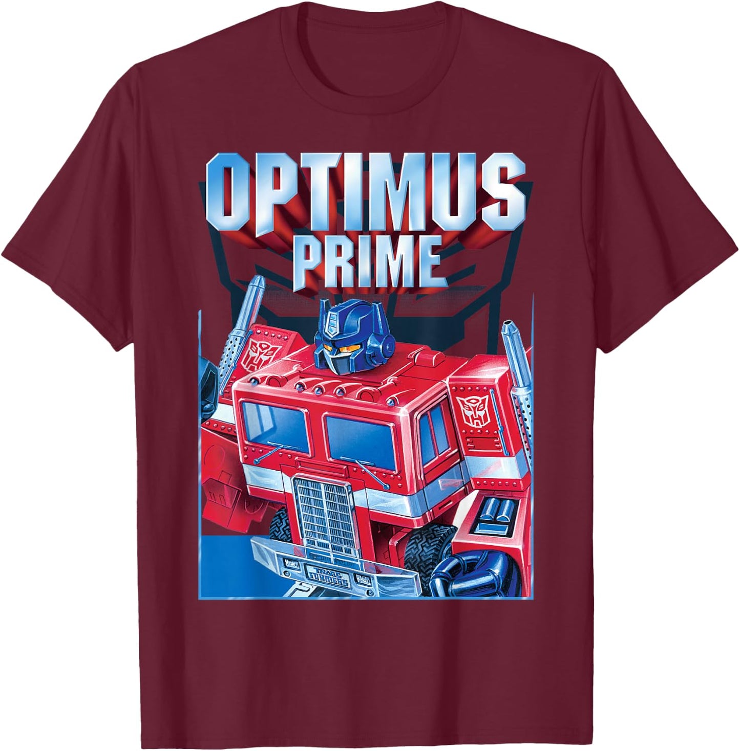Transformers Optimus Prime Portrait Small T-Shirt - T-Shirt | Maroon
