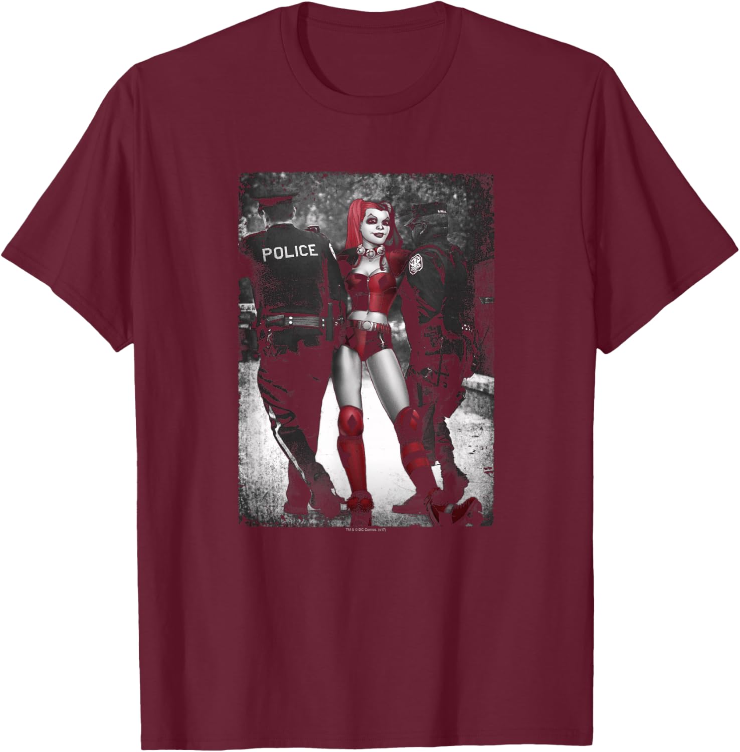 Batman Harley Quinn Arrest T-Shirt - T-Shirt | Maroon