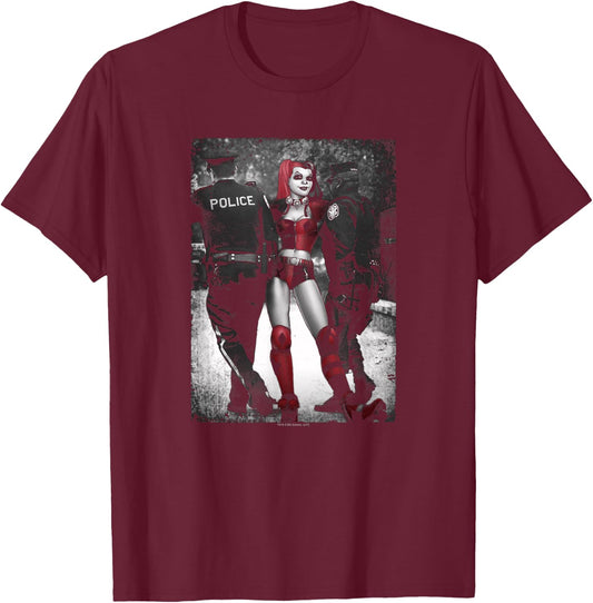 Batman Harley Quinn Arrest T-Shirt - T-Shirt | Maroon