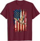 American Flag Duck Hunter Waterfowl Hunting T-Shirt - T-Shirt | Maroon
