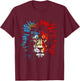 Löwe Zeichnung Abstrakt Tierliebhaber Grafik Löwe T-Shirt - T-Shirt | Maroon