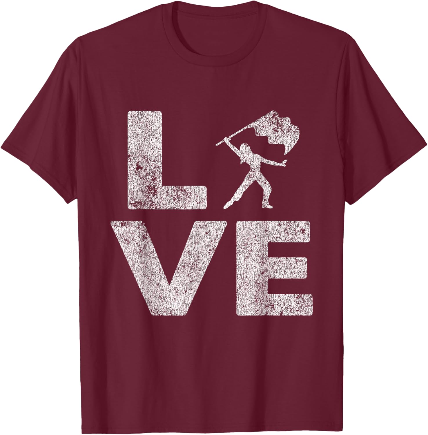 Love Color Guard Winter Guard Distressed T-Shirt - T-Shirt | Maroon