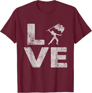 Love Color Guard Winter Guard Distressed T-Shirt - T-Shirt | Maroon
