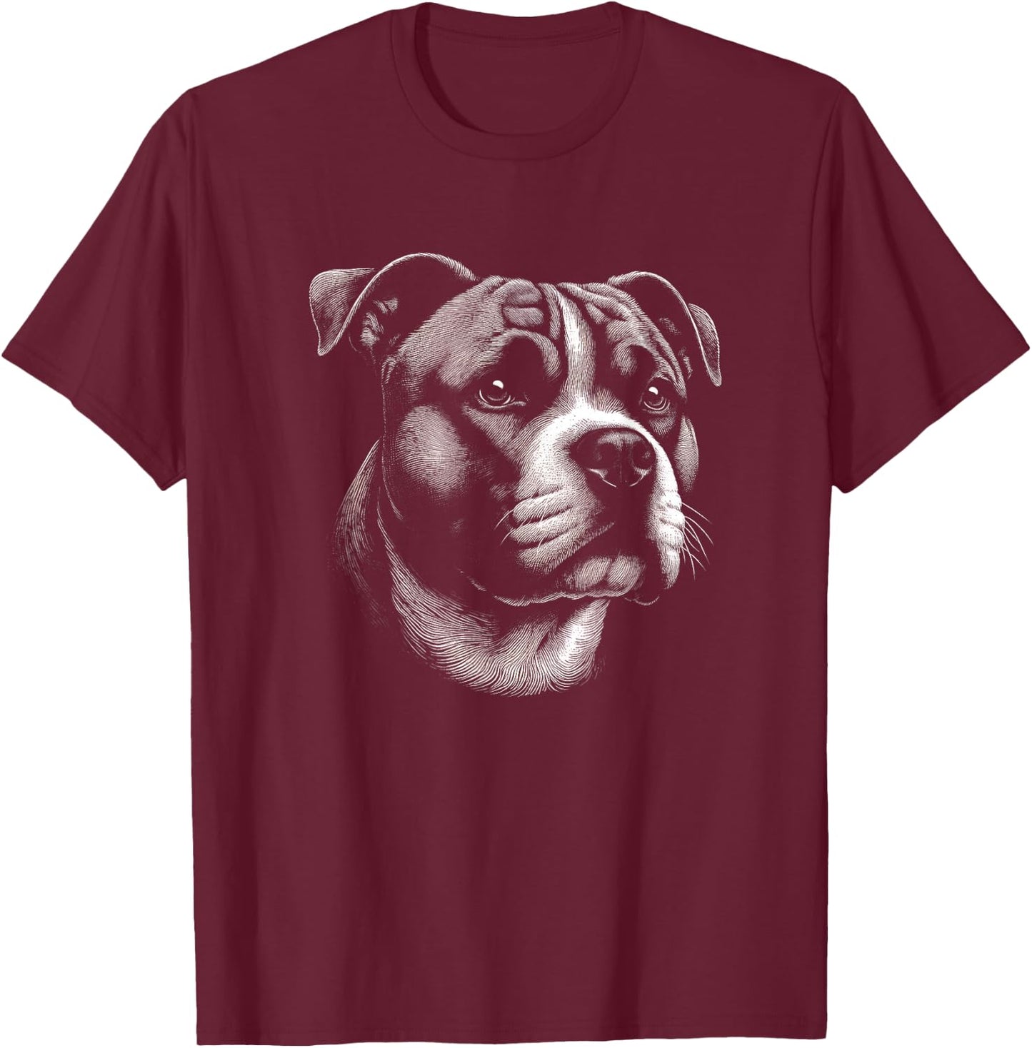 American Staffordshire Terrier Dog Art And Men T-Shirt - T-Shirt | Maroon